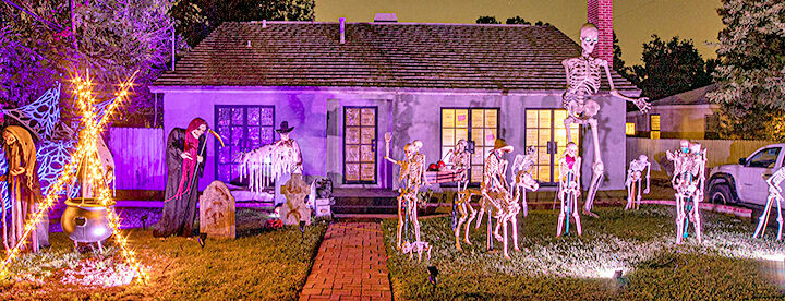 Skeleton family at 1032 W. Highland Ave., Redlands